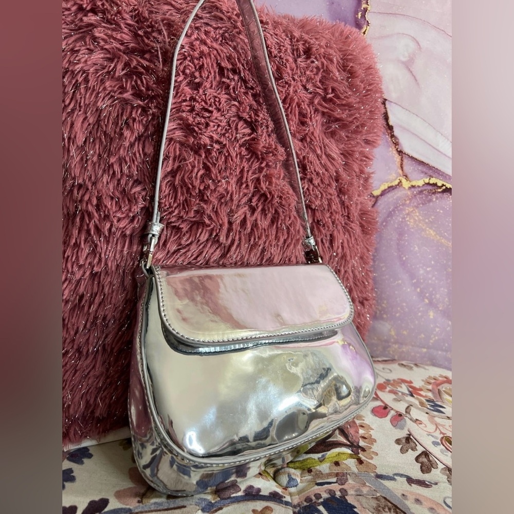 Metallic Silver Shoulder Bag